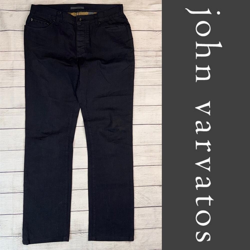 John Varvatos Men's Size 31R  x 31 Woodward Jeans Black Denim Button Fly